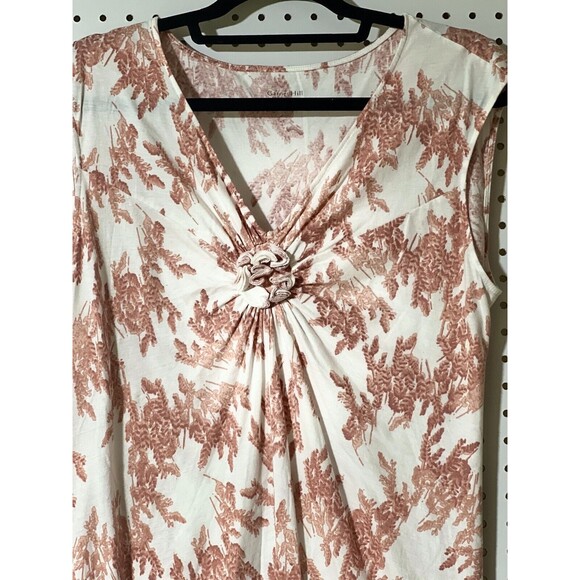 Garnet Hill Maxi Dress Twist V Neck Floral Toile Medium Boho Trad Homestead - Picture 3 of 13